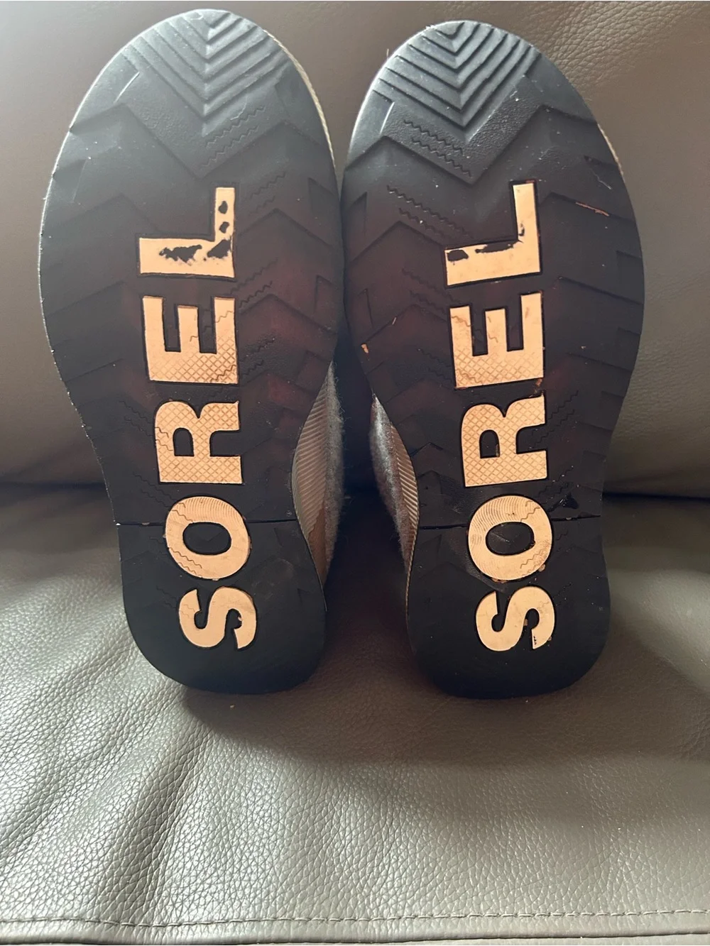 Sorel Women's Black Gray and Tan Winter Rain Boots